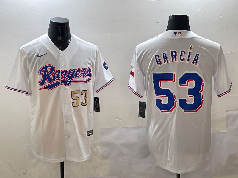 Men Texas Rangers #53 Garcia White Game 2025 Nike MLB Jersey style 4->chicago bears->NFL Jersey